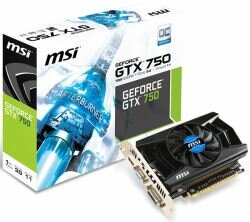 Характеристики и спецификации видеокарты MSI GeForce GTX 750 с заводским разгоном